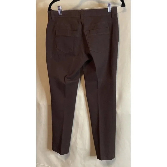 Chicos So Slimming Women’s 0 US‎ 4 Small Crop Ankle Pants Brown Stretch Comfy - Picture 2 of 9
